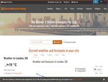 Tablet Screenshot of openweathermap.org